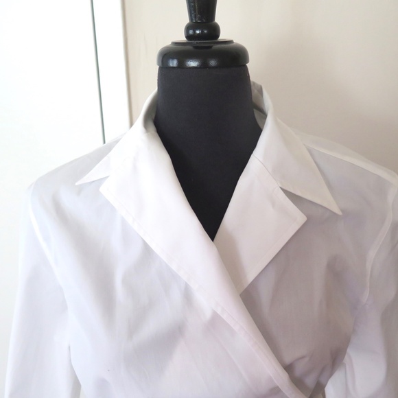 Holt Renfrew Tie Wrap Blouse, Never Worn, Made in Italy - Picture 6 of 15